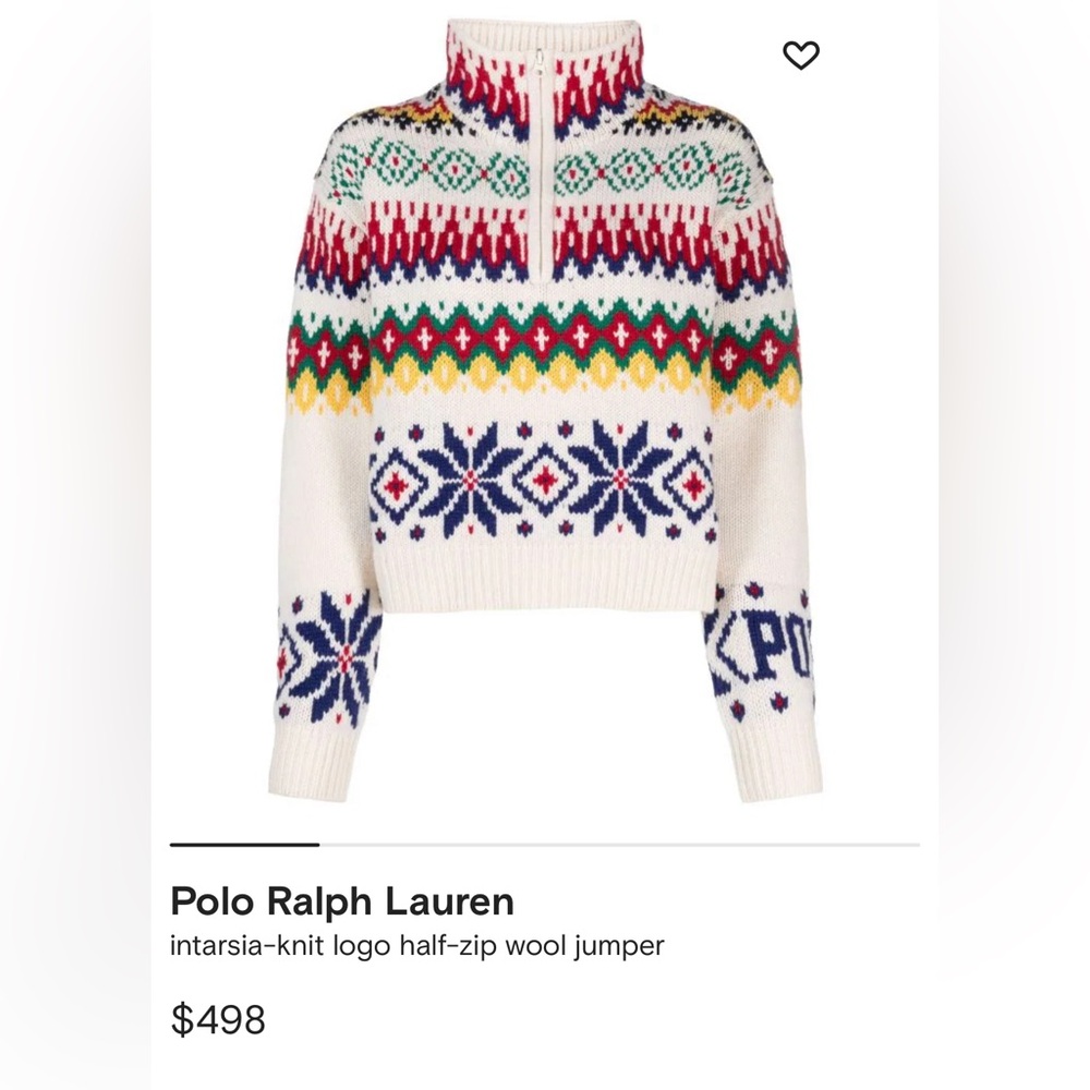 Polo Ralph Lauren
intarsia-knit logo half-zip wool sweater